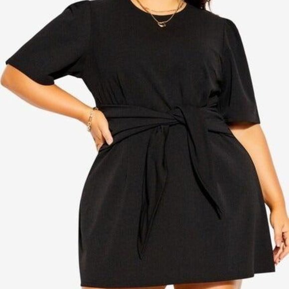NWT City Chic Tie Point Short Sleeve Mini Dress, Size XL (22) - Picture 2 of 7